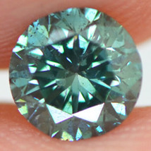Round Shape Diamond Fancy Green Color Loose SI1 Enhanced Certified 0.44 Carat - £287.05 GBP