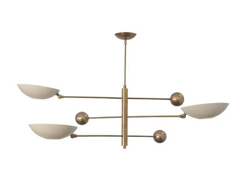Primary image for Pendant Light 3 Mid Century Modern Raw Brass Sputnik chandelier light Fixture