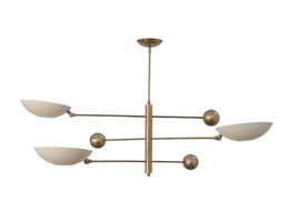 Pendant Light 3 Mid Century Modern Raw Brass Sputnik chandelier light Fi... - £256.47 GBP