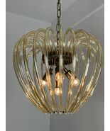 Murano Glass And Brass 4-Light Chandelier Attributed To Venini 1960s-
sh... - $42,250.71 MXN