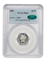 1881 3CN PCGS/CAC PR66 - $865.73