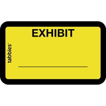 Tabbies Legal Exhibit Labels, Label: 1-5/8&quot;W x 1&quot;H, Sheet: 5-1/4&quot;W x 3-1... - $16.14