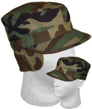 Tactical Military Hunting Airsoft Cold Hot Weather BDU Woodland Patrol Cap USED - £16.34 GBP