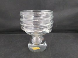 Vintage &#39;Colonial Candle&#39; Spiral Art Glass Candle Holder. Made in Taiwan 4.5&quot; - £14.01 GBP