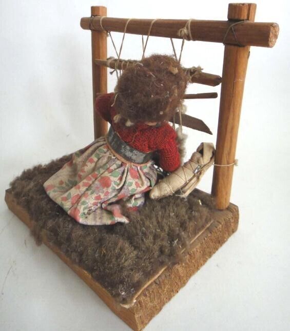 Primary image for antique AMERICAN INDIAN WEAVING DOLL loom HANDMADE 