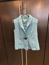 Norm Thompson Women’s Boiled Wool Vest  Teal Western Gorp Boho Size L - $34.65