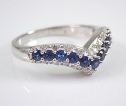 2Ct CZ Blue Sapphire Round Eternity Wedding Band 14K White Gold Plated Silver - £89.71 GBP