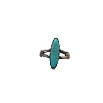 Southwestern .925 Sterling Silver Blue Turquoise Statement Ring Size 5.75 - £20.66 GBP