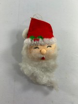 Vintage Santa Claus Head Ornament Cloth Christmas 5.5&quot; Taiwan - £14.90 GBP
