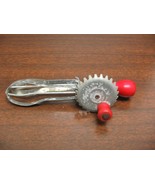 Vintage Miniature Metal Egg Beater Childrens Toy Red Wood Handles 60s 70s - $13.69 CAD