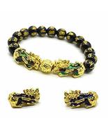 YGS Black Obsidian Feng Shui Double Pi Xiu Bracelet Beads Attract Good L... - £2.34 GBP