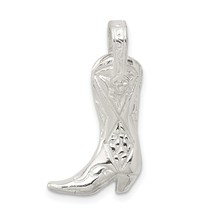 Sterling Silver Cowboy Boot Charm Pendant Jewelry 25mm x 14mm - £19.92 GBP
