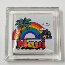 VTG Islander Hawaii Maui Fridge Magnet Acrylic Travel Souvenir 1`.75&quot; x 1.75&quot; - £9.98 GBP