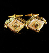 Vintage Fleur de lis cufflinks - rennaisance medieval knight - french flower - m - £75.66 GBP