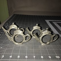 Vintage Silver Teapot Napkin Holders Rings Set of 4 - £17.20 GBP