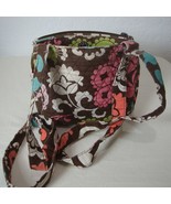 VERA BRADLEY Crossbody Pink Floral Shoulder Bag Purse Small Brown Quilte... - €32,60 EUR