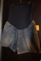 Liz Lange Maternity Designer Denim Jean Shorts Size Small Belly Band - £14.69 GBP