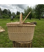 Classic Wicker Picnic Basket with Double Lids - Large Handmade Willow Ba... - €143,82 EUR