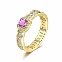 5,0 carati rosa zaffiro Halo diamanti principessa anello di nozze in oro... - £59.37 GBP