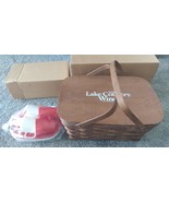 Vintage Basketville Vermont Wood Woven Picnic Basket Dishes Set For 4 (S... - $54.51 CAD
