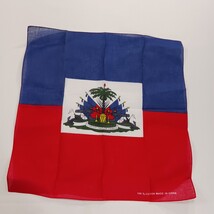 Parquet Haiti Mens Back Strap White Cotton Baseball Cap Hat + Haiti Flag Bandana image 10