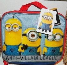Despicable Me Minions Anti-Villain League Soft Vinyl Lunch Bag Lunchbox UNUSED - £11.59 GBP