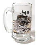 Missouri The Ozarks Log Cabin Lake Scene 5.5&quot; Collectible Mug Glass - $27.71