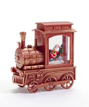 Christmas Train Water Lantern Red 6.63" High with Santa and Swirling Glitter image 1