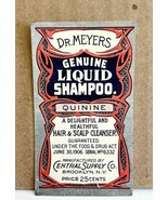 Central Supply Co Antique Label 1910s Dr Meyer&#39;s Liquid Shampoo Quinine ... - $30.30 CAD