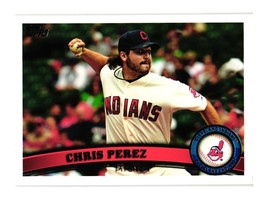 2011 Topps Baseball Card Chris Perez 159 Cleveland Indians Pitcher - £2.34 GBP
