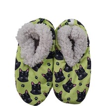 Black Cat Slippers Comfies Unisex Soft Lined Animal Print Booties  Kitte... - £14.80 GBP