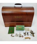 1949 SINGER Sewing Machine Portable Electric 128 Bentwood Case AJ Wrinkl... - €426,93 EUR