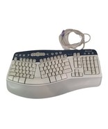 Vintage Microsoft Natural MultiMedia Keyboard 1.0A Ergonomic PS/2 WHT/BL... - $35.64 CAD