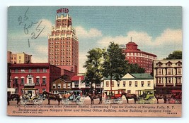 Postcard New York Niagara Falls Museum United Office Building Horses Carriages - £3.87 GBP