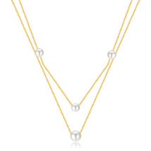 Source Twin Stainless Steel Jewelry Light Luxury Temperament High-Grade Pearl Ne - $13.00