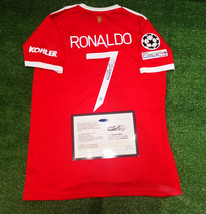 Cristiano Ronaldo SIGNED UCL Man United Home Shirt/Jersey + COA 21/22 - £119.86 GBP