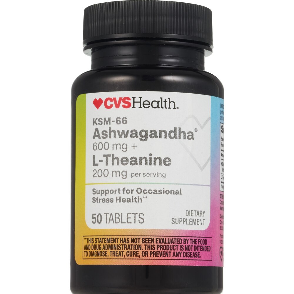 :CVS Health Ashwagandha & L-Theanine Tablets, 50 Count - £22.37 GBP