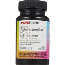 :CVS Health Ashwagandha &amp; L-Theanine Tablets, 50 Count - £22.32 GBP