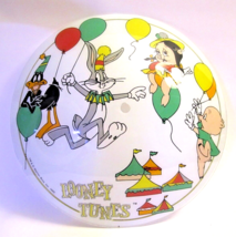 1986 Looney Tunes 15&#39; Glass Ceiling Light Shade Bugs Daffy Porky Warner Bros EUC - £13.80 GBP