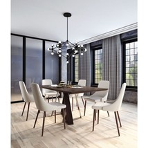 Drake/Cora 7pc Dining Set in Walnut with Beige Chair - £2,274.52 GBP