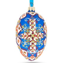 Statue of Liberty Ukrainian Style Glass Egg Ornament 4 Inches - £54.98 GBP