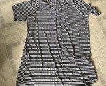 Torrid Black striped Swing dress size 3x Short Sleeve V Neck No Slit - £28.32 GBP