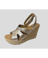 UGG Women&#39;s Careena Platform Wedge Sandal Pale Gold Metallic Size 8M - $69.29