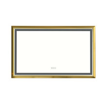 48 in. W x 30 in. H Oversized Rectangular Gold Framed LED Mirror Anti-Fog - $211.22