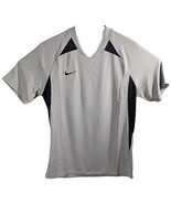 Soccer Shirt Large Football Practice Running Top Gray and Black Nike - $27.71