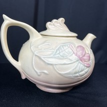 Vintage Hull Art Teapot Pastel Yellow Pink Pottery Magnolia Flower 23 6 ... - $17.95