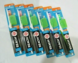 6 Reach Advanced Design Head Medium Toothbrush w/Toothbrush Cover Random... - £37.75 GBP