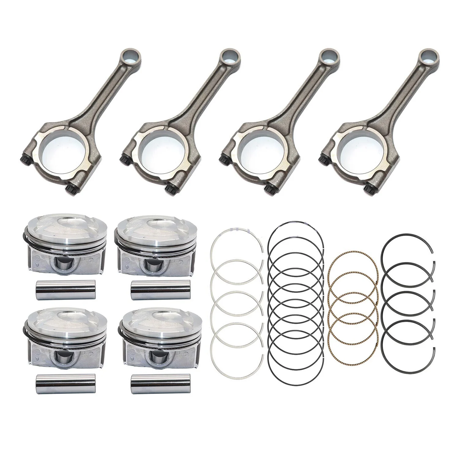 For 2012-2017 Accent Veloster 1.6L DOHC Connecting Rod &amp; Piston &amp; Ring Kit 23041 - £343.84 GBP