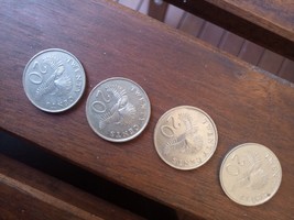 SINGAPORE COIN Set 4x 20cents dates 1986, 1987, 1990, 1991  - $1.93