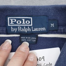Polo Ralph Lauren Shirt Mens M Blue Short Sleeve Spread Collar Stripe Cotton - £18.18 GBP